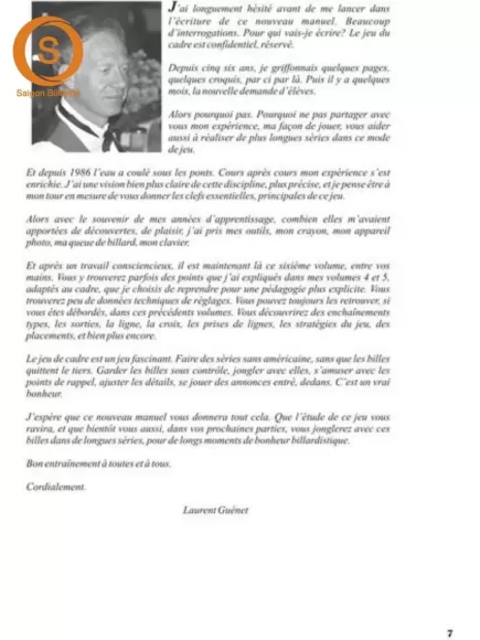 J'apprends Le Billard - Le Cadre Vol.6 - Laurent Guénet (French)