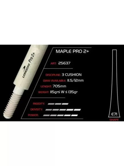 Ngọn Cơ Bida 3 Băng - Longoni Pro2+ E71 - WJ