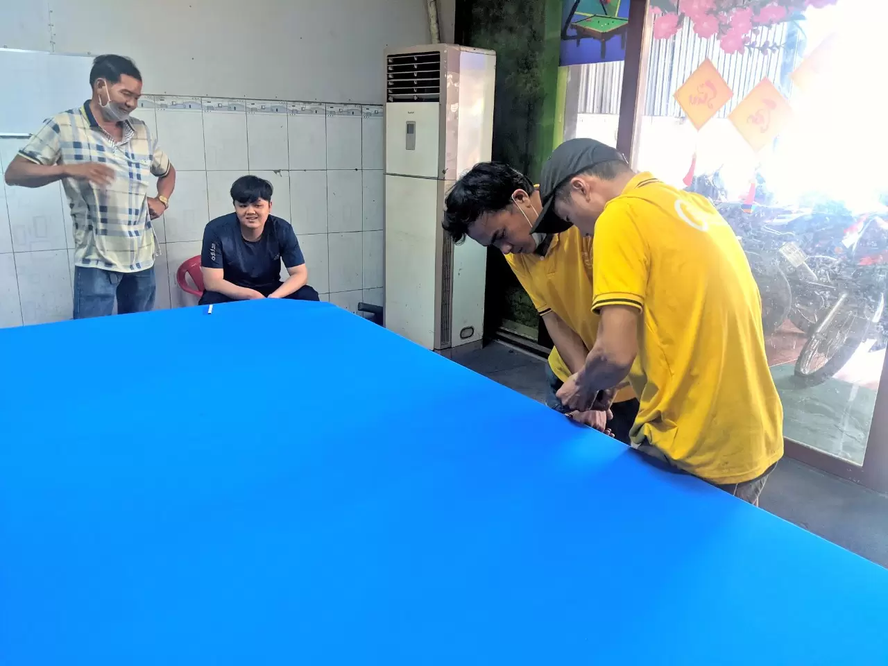 ráp vải mặt bàn bida