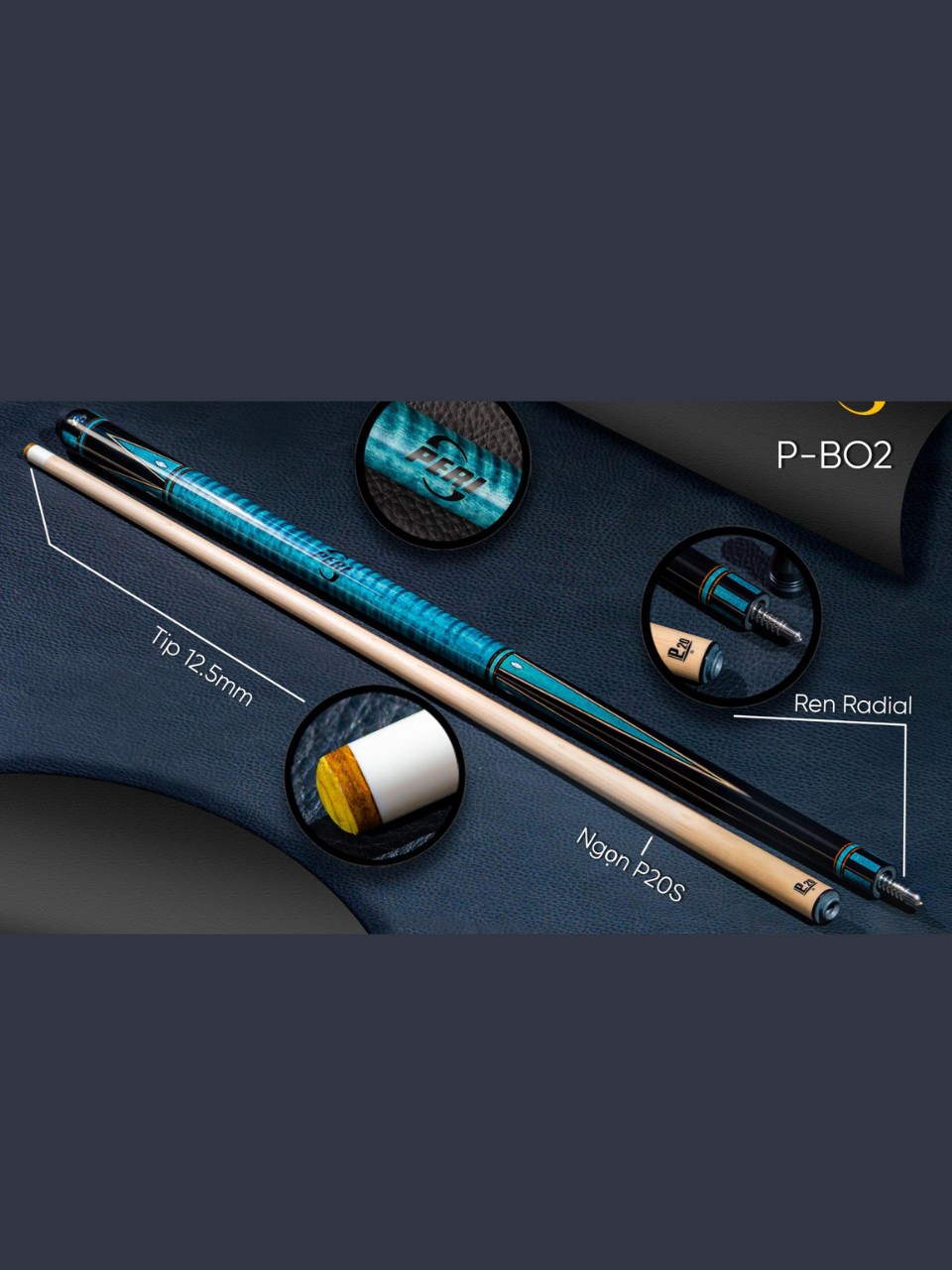 Cơ  bida lỗ P-B02 VISCOUNT