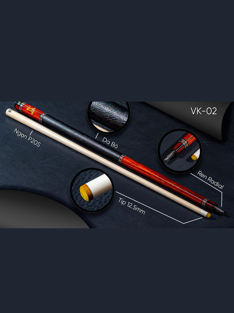 Cơ bida lỗ Peri VK-02