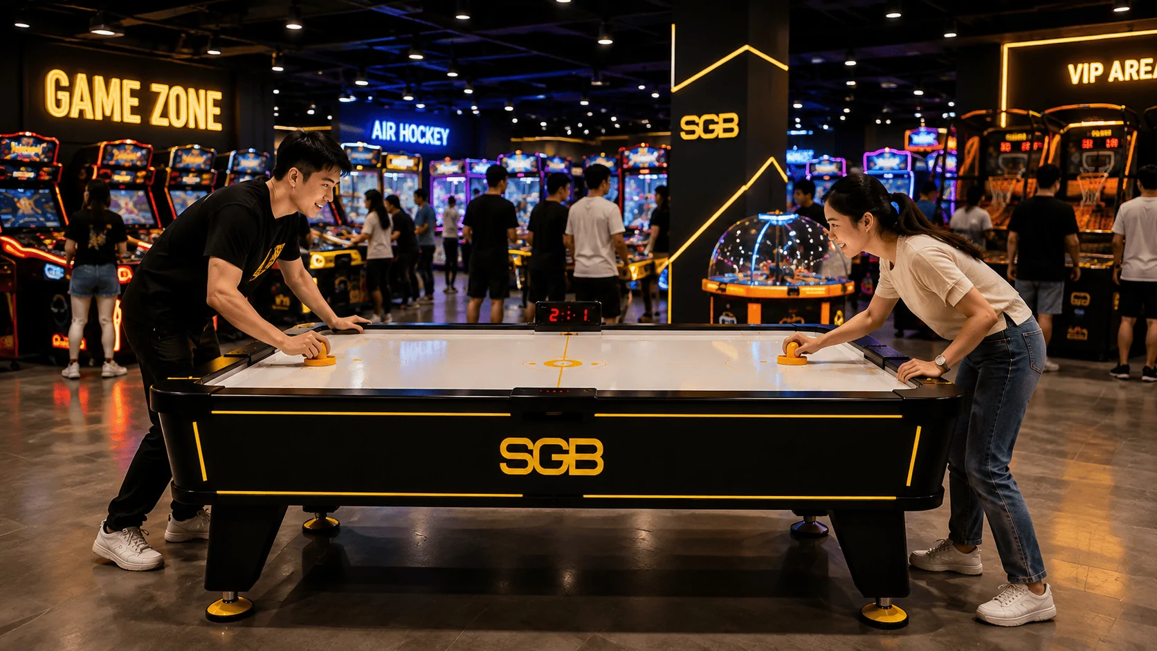 B&agrave;n Air Hockey trong khu vui chơi