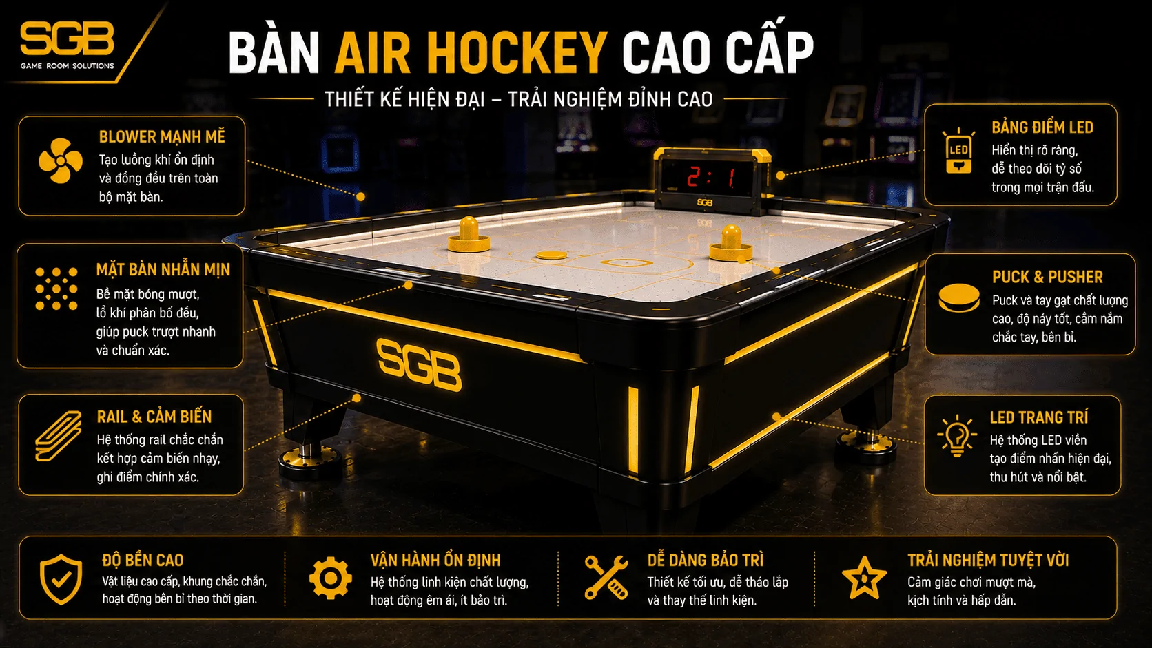 Checklist chọn b&agrave;n Air Hockey thương mại