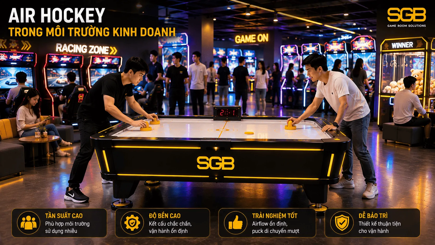 Commercial Air Hockey trong game center