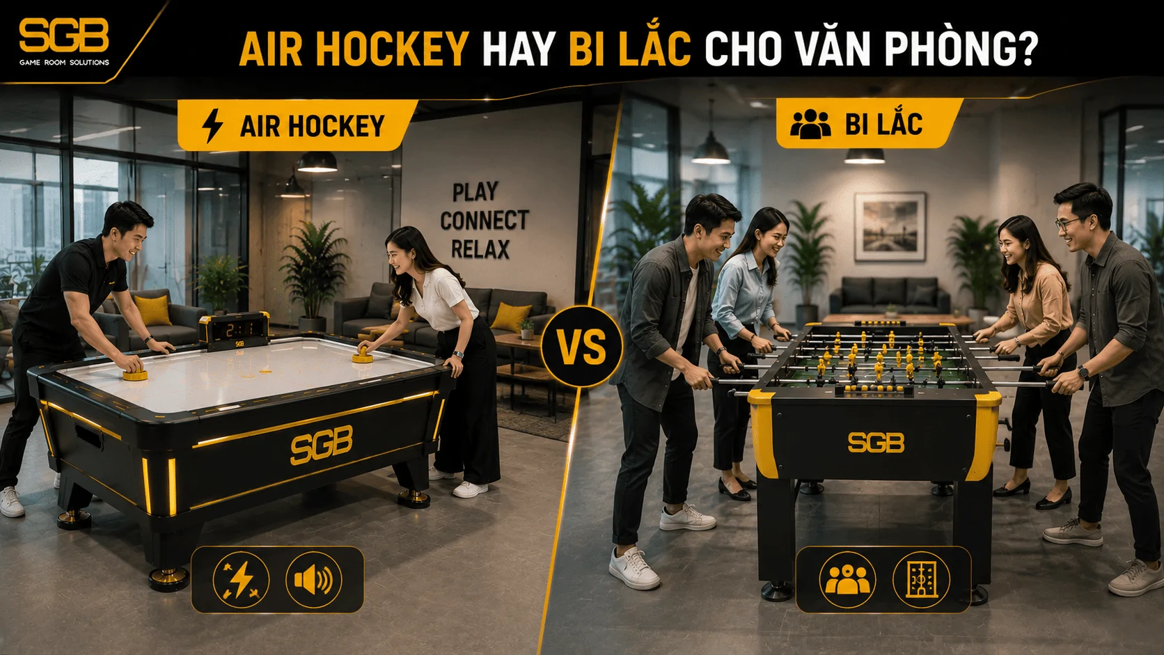 Air Hockey v&agrave; bi lắc cho khu giải tr&iacute; văn ph&ograve;ng