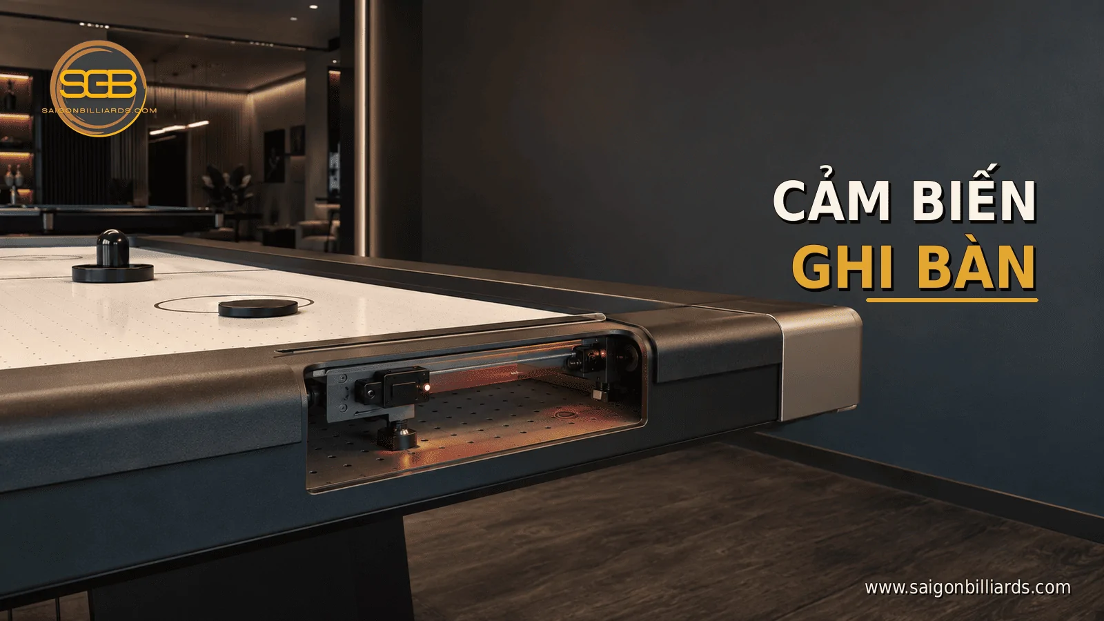 cảm biến ghi điểm b&agrave;n air hockey hoạt động như thế n&agrave;o