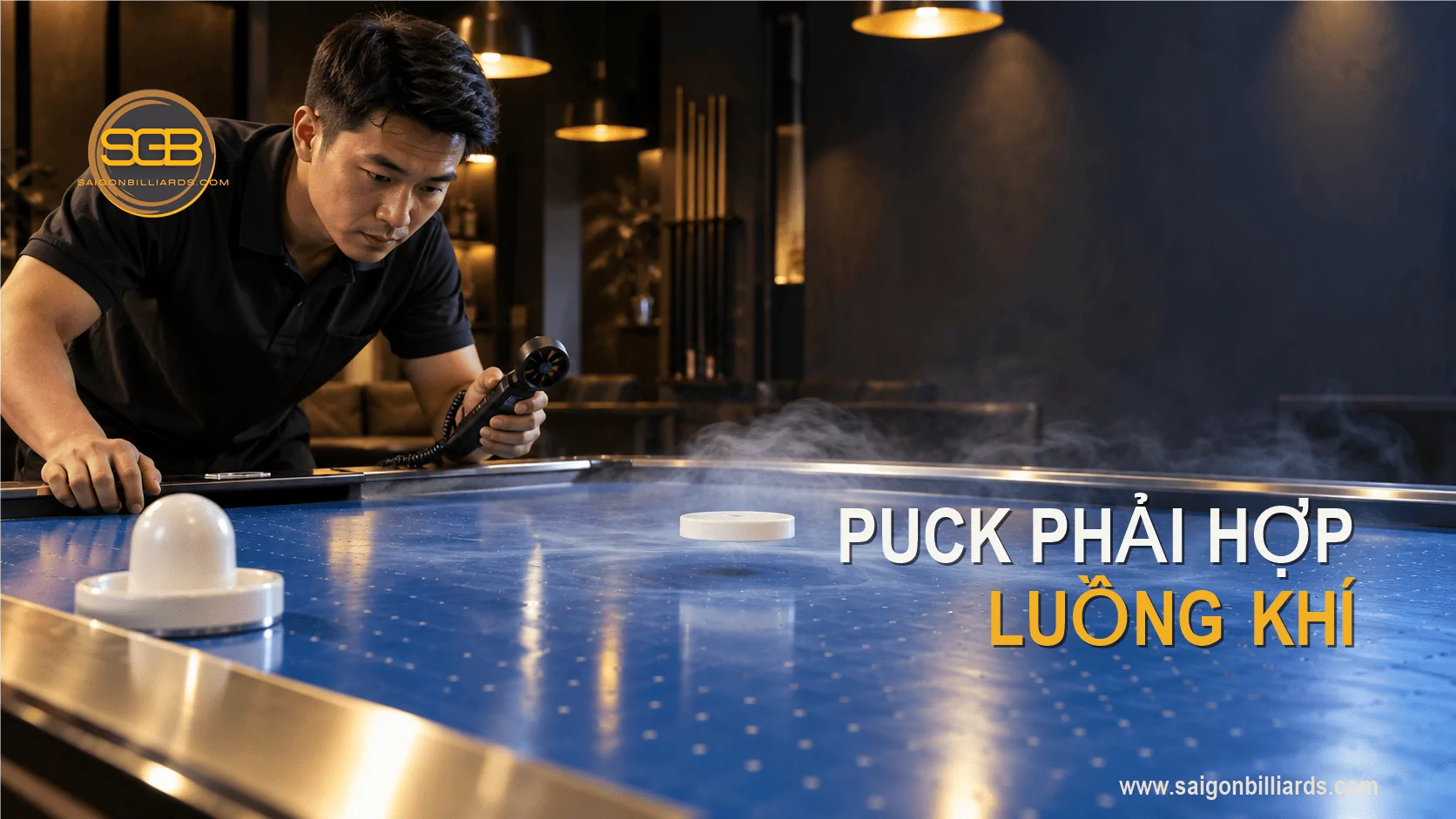 puck ph&ugrave; hợp với lượng kh&iacute; b&agrave;n air hockey