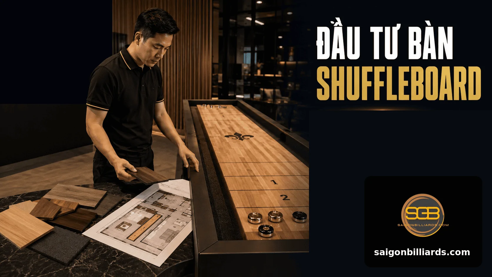 đầu tư b&agrave;n shuffleboard