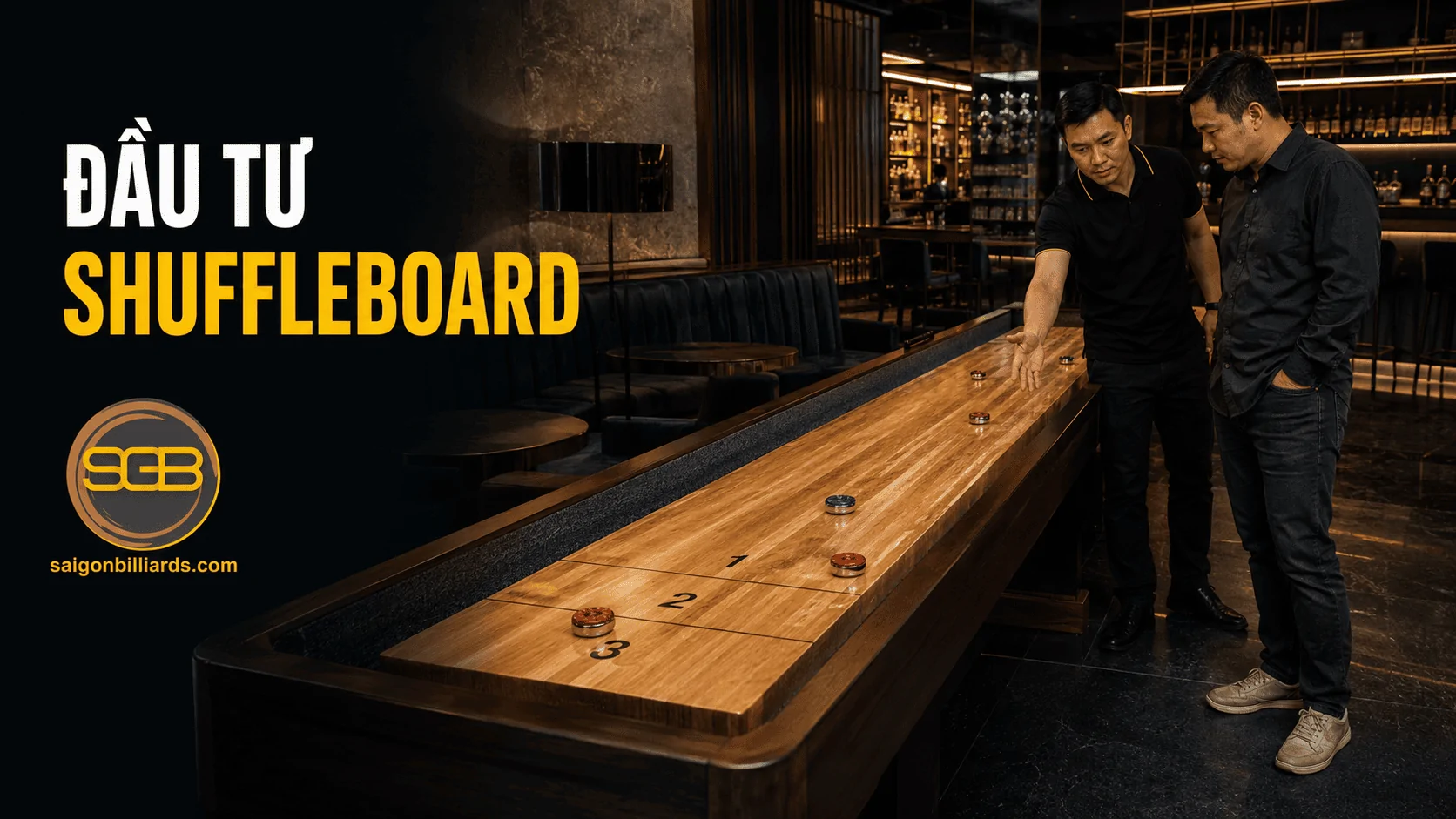 Đầu tư Shuffleboard cho qu&aacute;n bar v&agrave; kh&ocirc;ng gian vừa