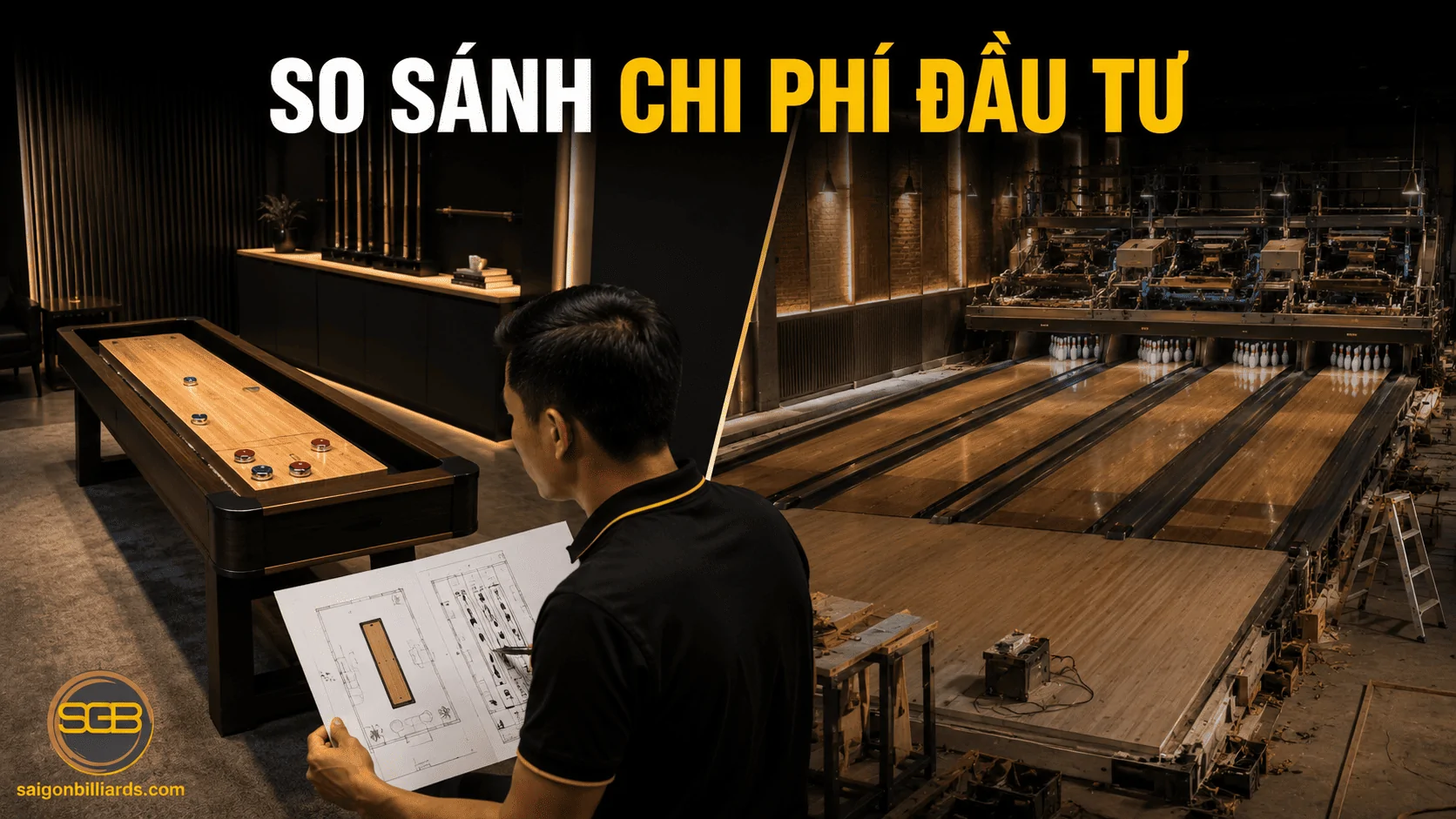 So s&aacute;nh quy m&ocirc; chi ph&iacute; đầu tư Shuffleboard v&agrave; Bowling