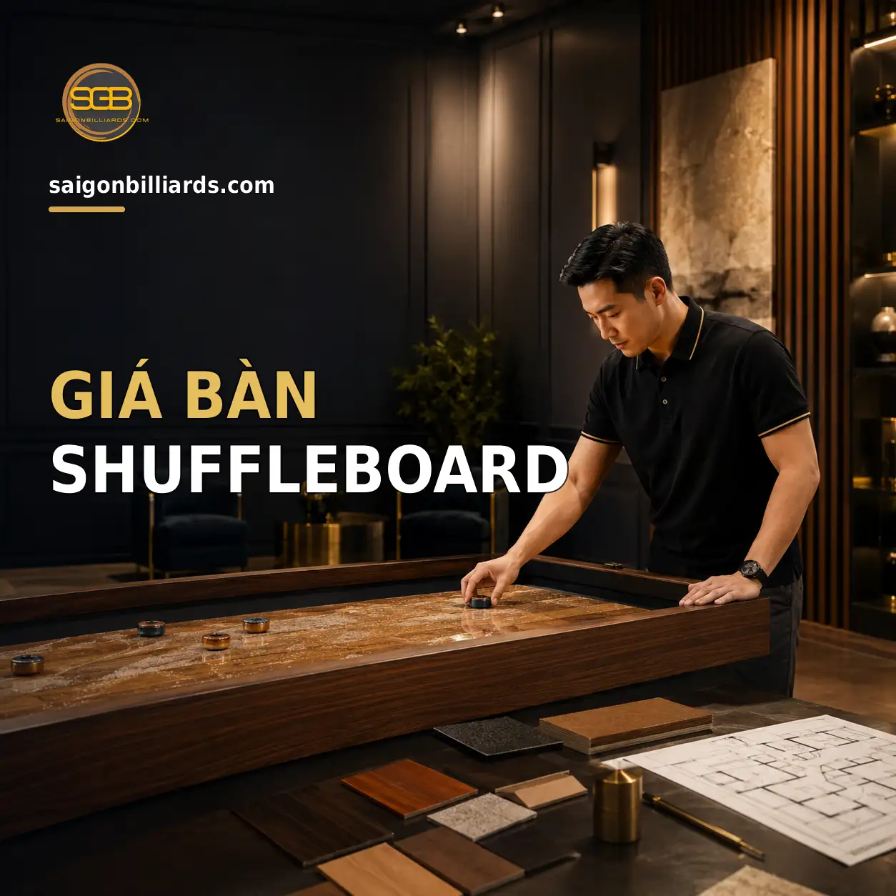 Giá Bàn Shuffleboard nhân viên tư vấn phân tích cấu hình bàn shuffleboard cho khách hàng