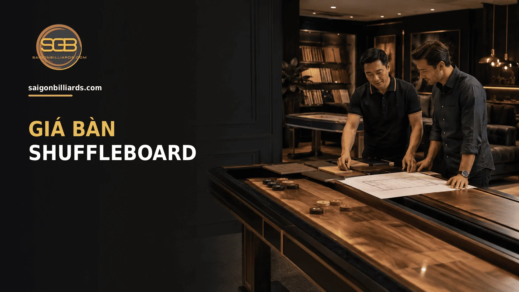 tư vấn vi&ecirc;n đối chiếu vật liệu v&agrave; mặt bằng lắp đặt b&agrave;n shuffleboard