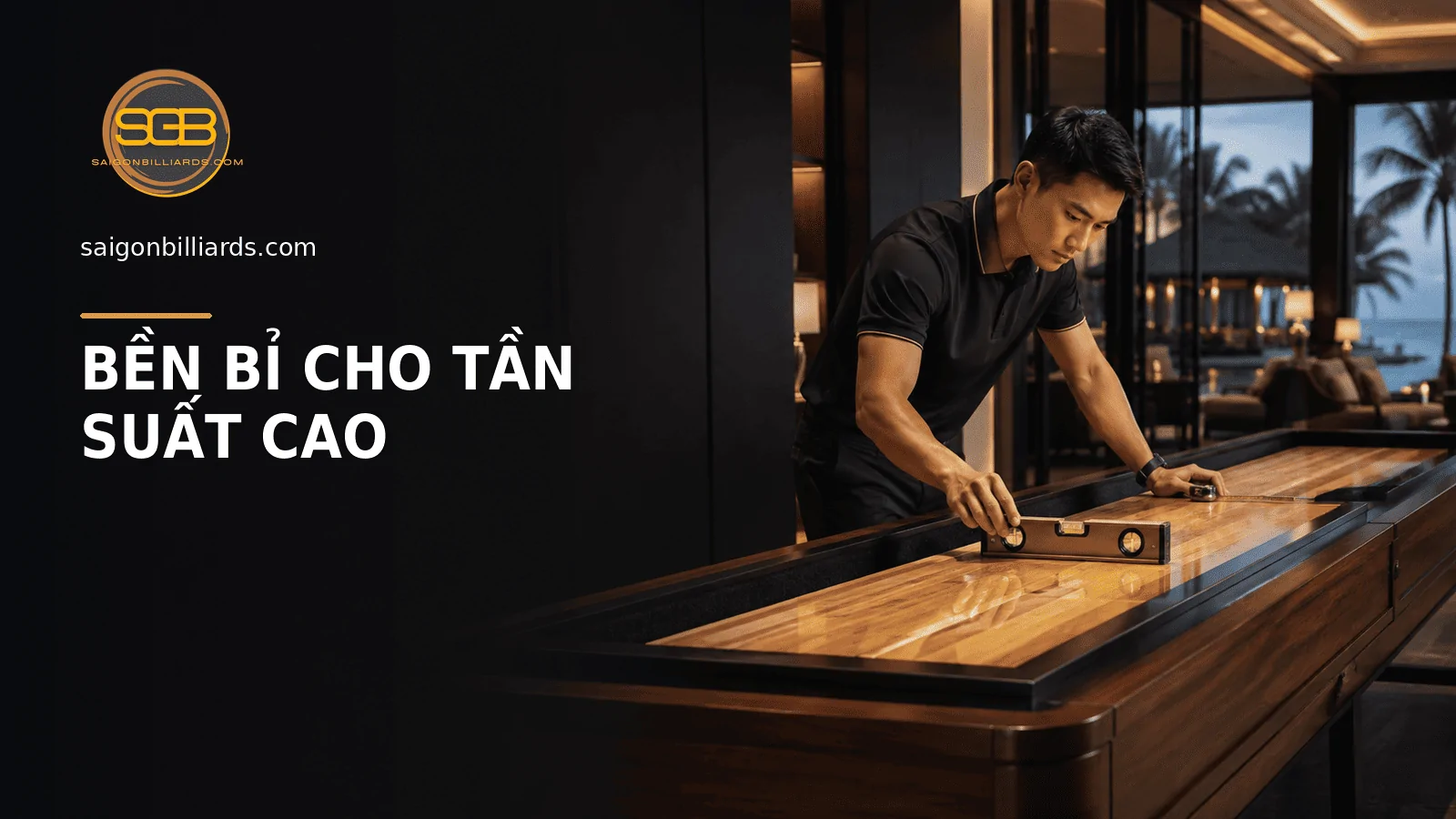 kỹ thuật vi&ecirc;n kiểm tra độ phẳng v&agrave; khung b&agrave;n shuffleboard