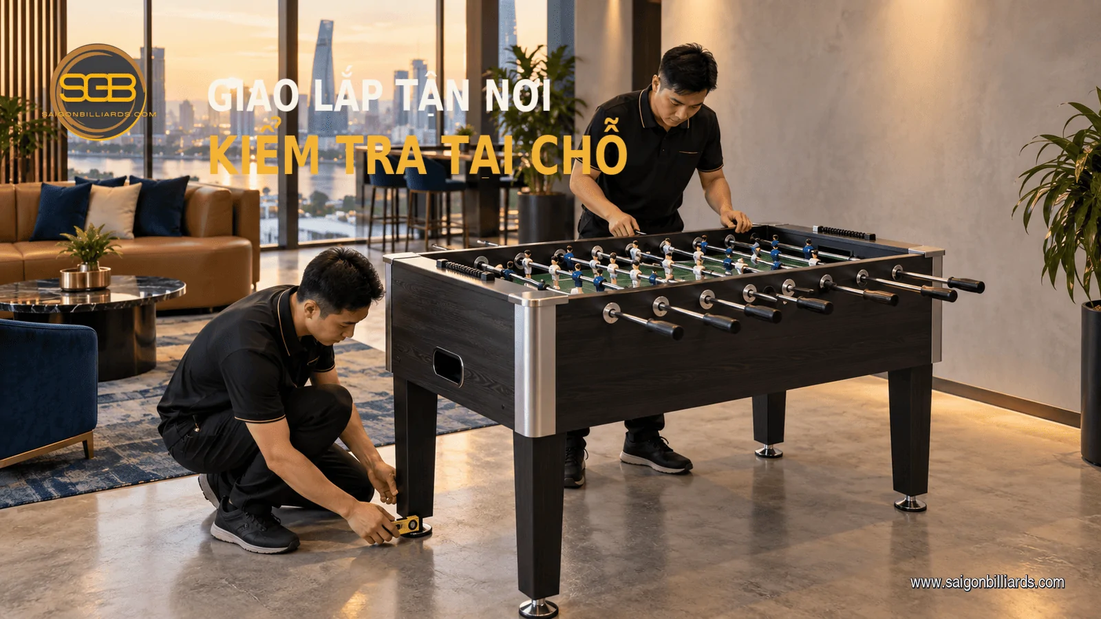 nh&acirc;n vi&ecirc;n giao lắp b&agrave;n bi lắc tại TP.HCM