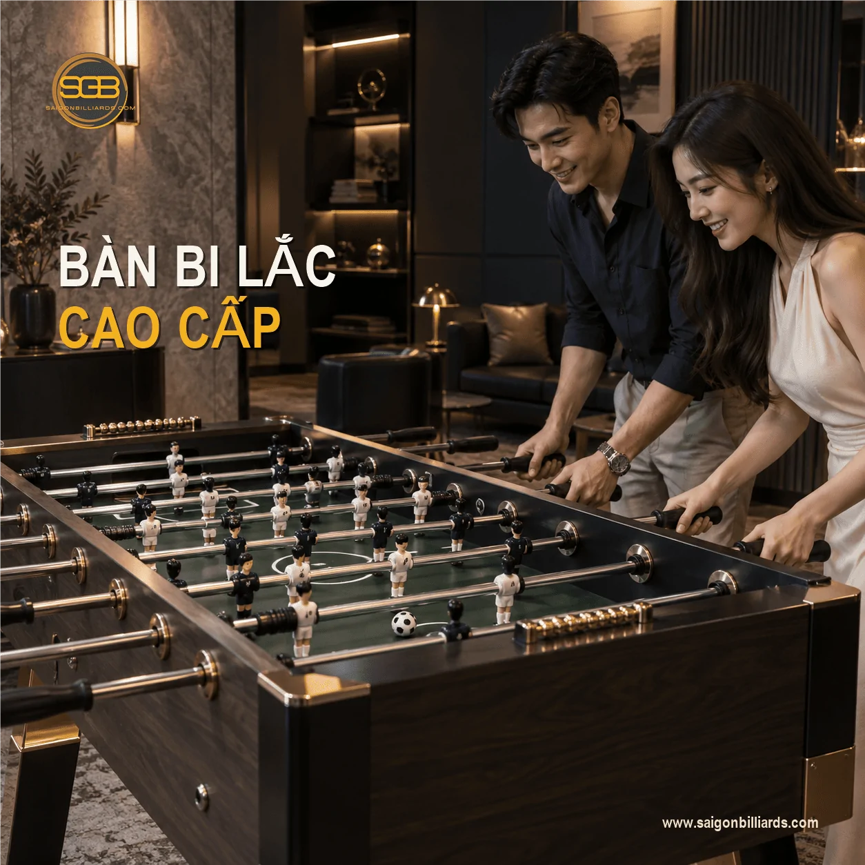 b&agrave;n bi lắc cao cấp trong kh&ocirc;ng gian giải tr&iacute; sang trọng