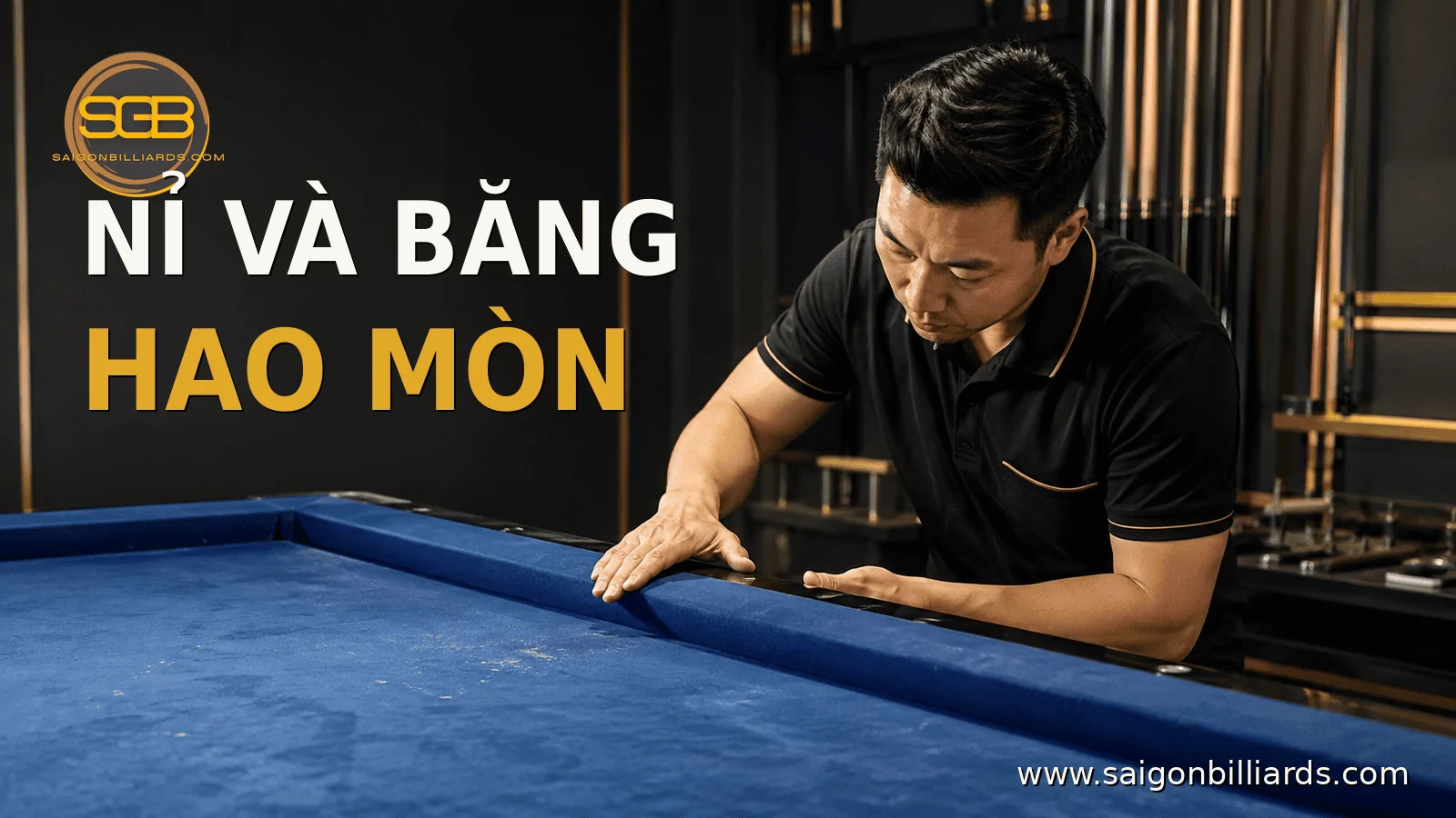 nỉ v&agrave; băng b&agrave;n bida cũ bị hao m&ograve;n