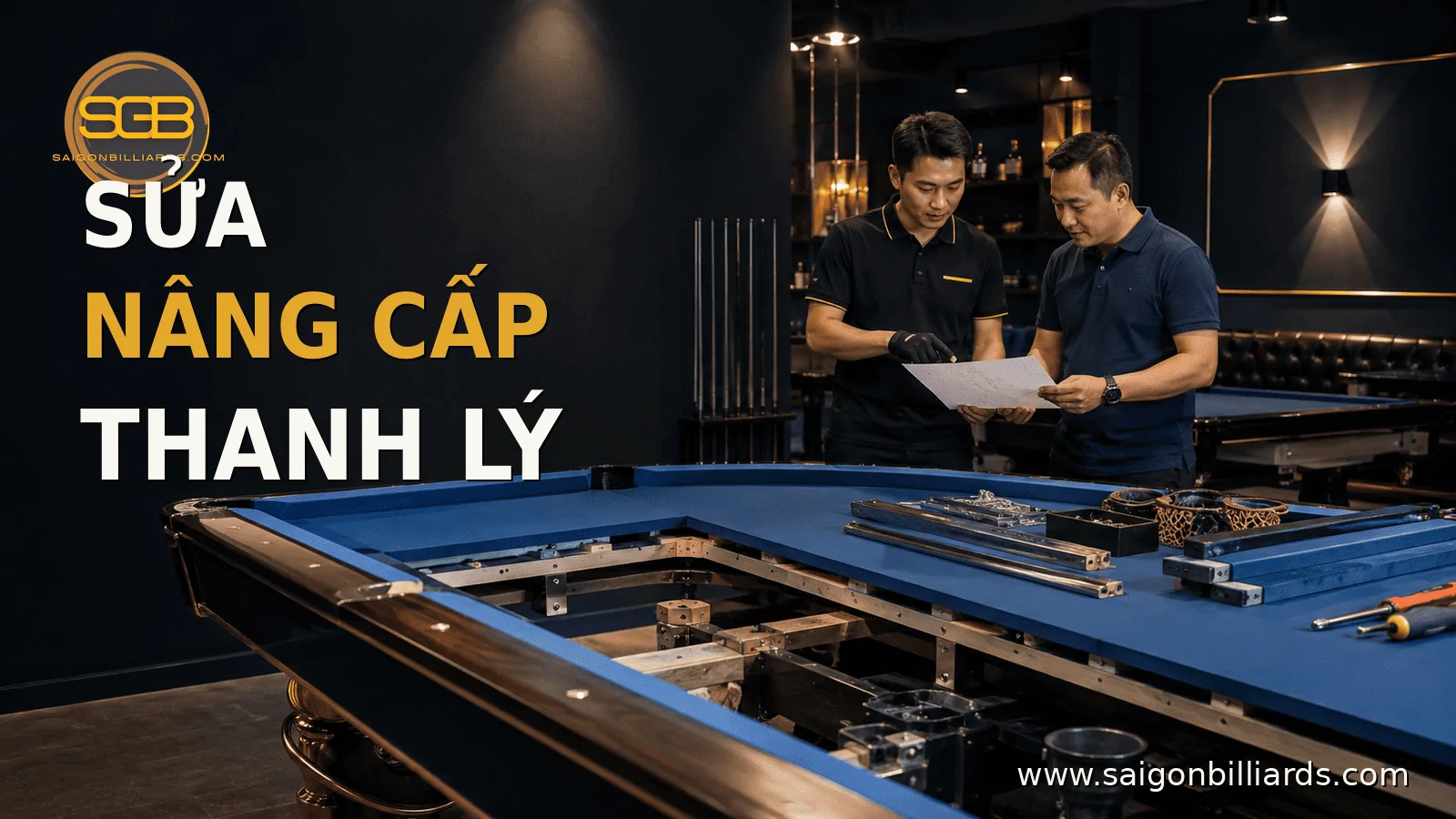 sửa n&acirc;ng cấp hay thanh l&yacute; b&agrave;n bida cũ