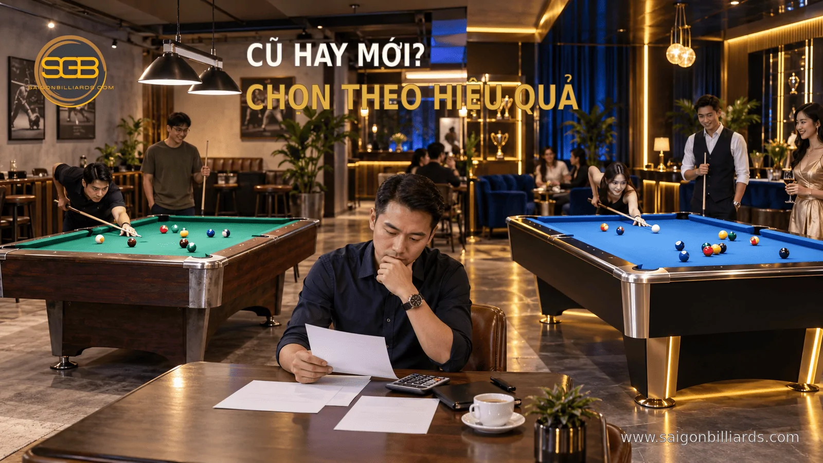 so s&aacute;nh b&agrave;n bida cũ v&agrave; b&agrave;n mới cho CLB theo hiệu quả khai th&aacute;c