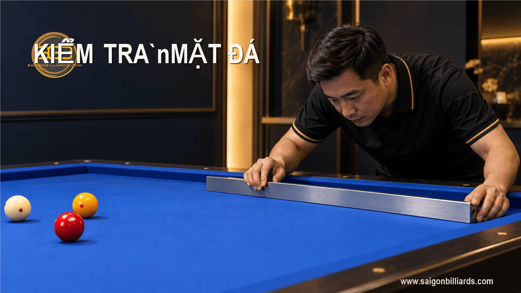 kiểm tra mặt đ&aacute; b&agrave;n bida libre cũ