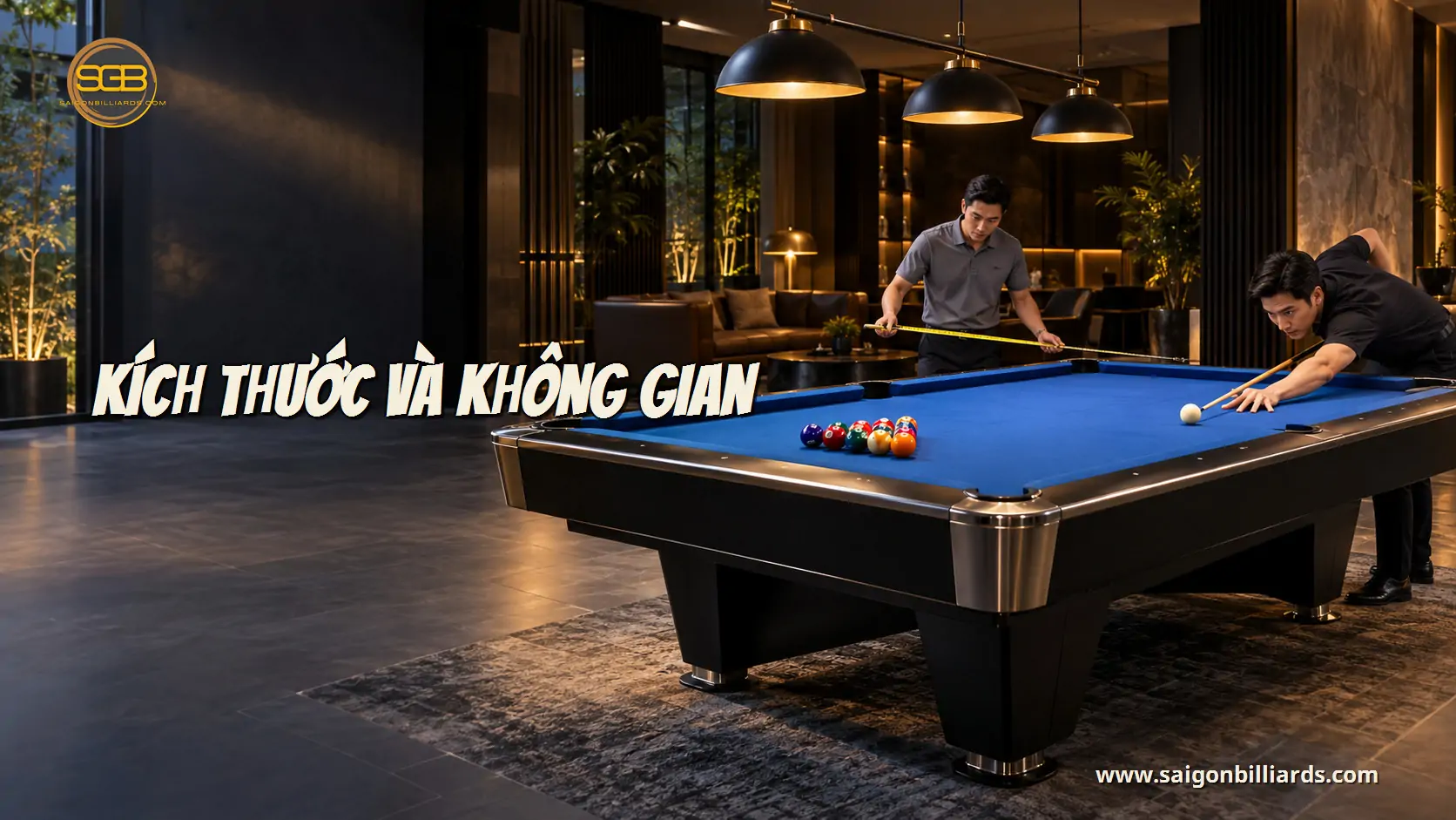 k&iacute;ch thước v&agrave; kh&ocirc;ng gian trong b&agrave;i trọng lượng b&agrave;n bida