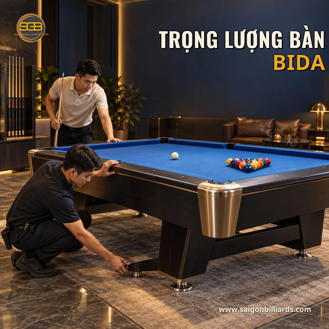 trọng lượng b&agrave;n bida
