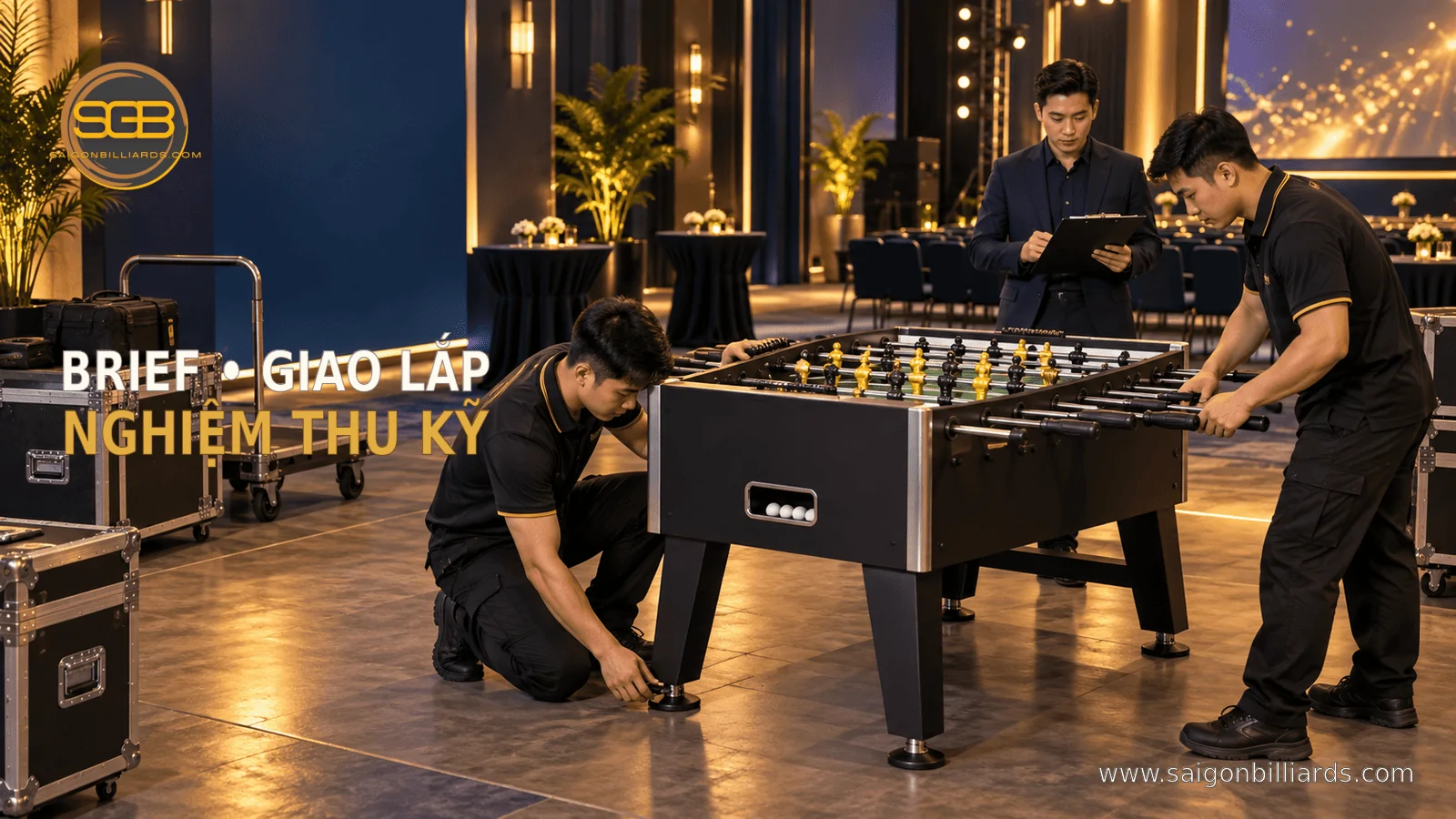 nghiệm thu b&agrave;n bi lắc sự kiện bằng kiểm tra tay cầm v&agrave; thanh cầu thủ