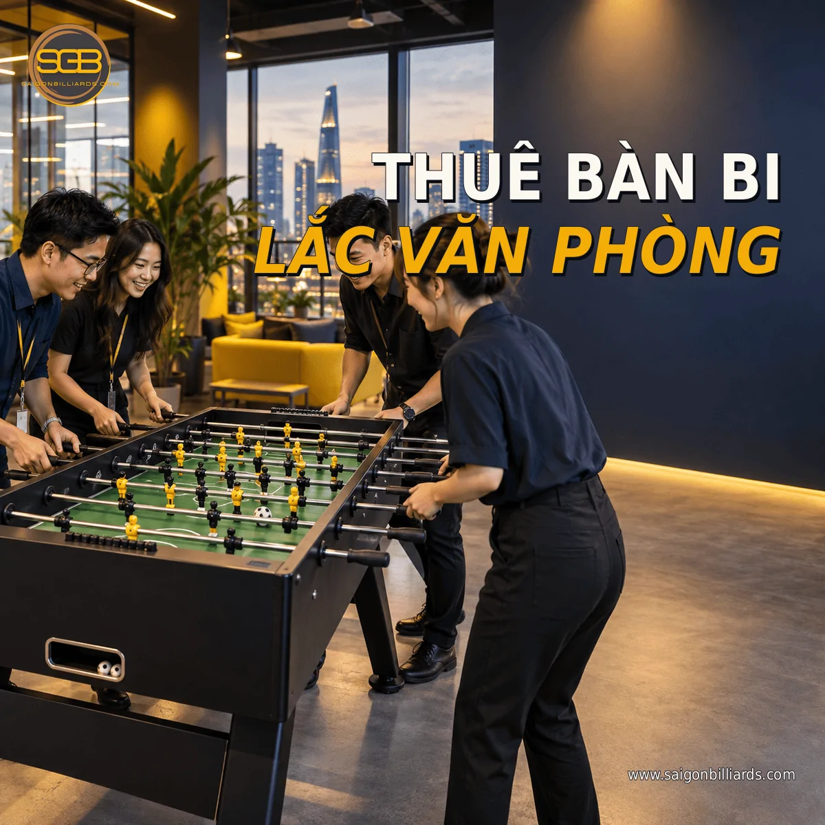 thu&ecirc; b&agrave;n bi lắc văn ph&ograve;ng cho khu giải tr&iacute; của c&ocirc;ng ty