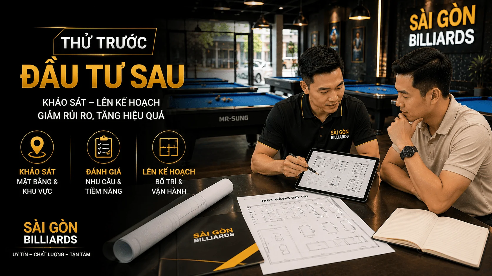 Khảo s&aacute;t trước khi đầu tư mở qu&aacute;n bida
