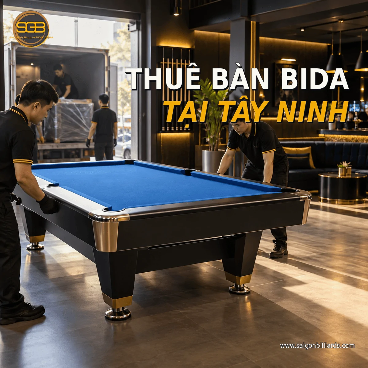 dịch vụ cho thu&ecirc; b&agrave;n bida tại T&acirc;y Ninh với đội ngũ giao lắp chuy&ecirc;n nghiệp
