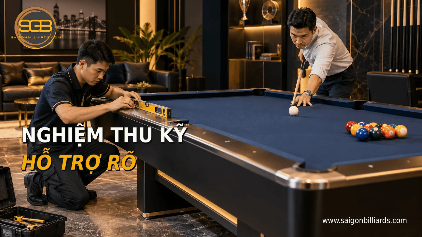 nghiệm thu v&agrave; hỗ trợ kỹ thuật b&agrave;n bida thu&ecirc; tại T&acirc;y Ninh