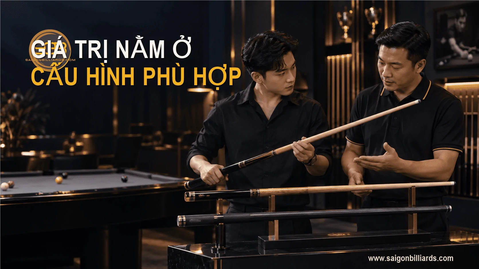 lợi &iacute;ch mua cơ bida cũ c&oacute; cấu h&igrave;nh ph&ugrave; hợp v&agrave; cảm gi&aacute;c cầm tốt