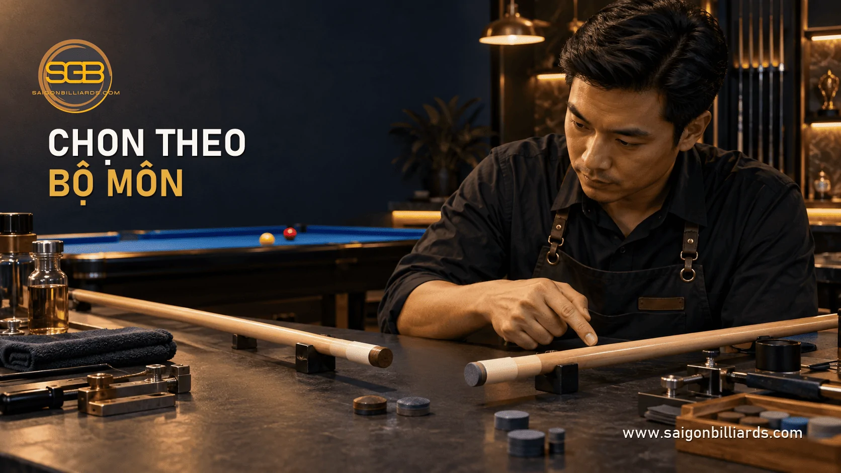 hai c&acirc;y cơ bida cũ với cấu h&igrave;nh kh&aacute;c nhau được đối chiếu theo bộ m&ocirc;n chơi