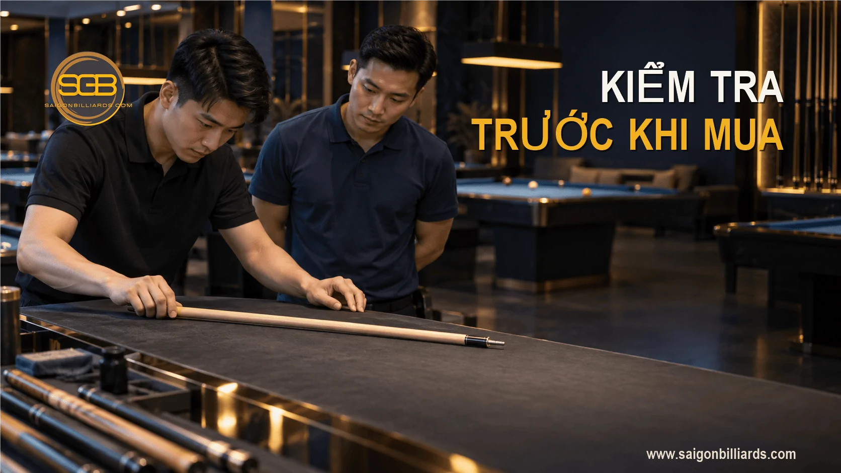 kiểm tra độ thẳng v&agrave; ren cơ bida cũ trước khi mua