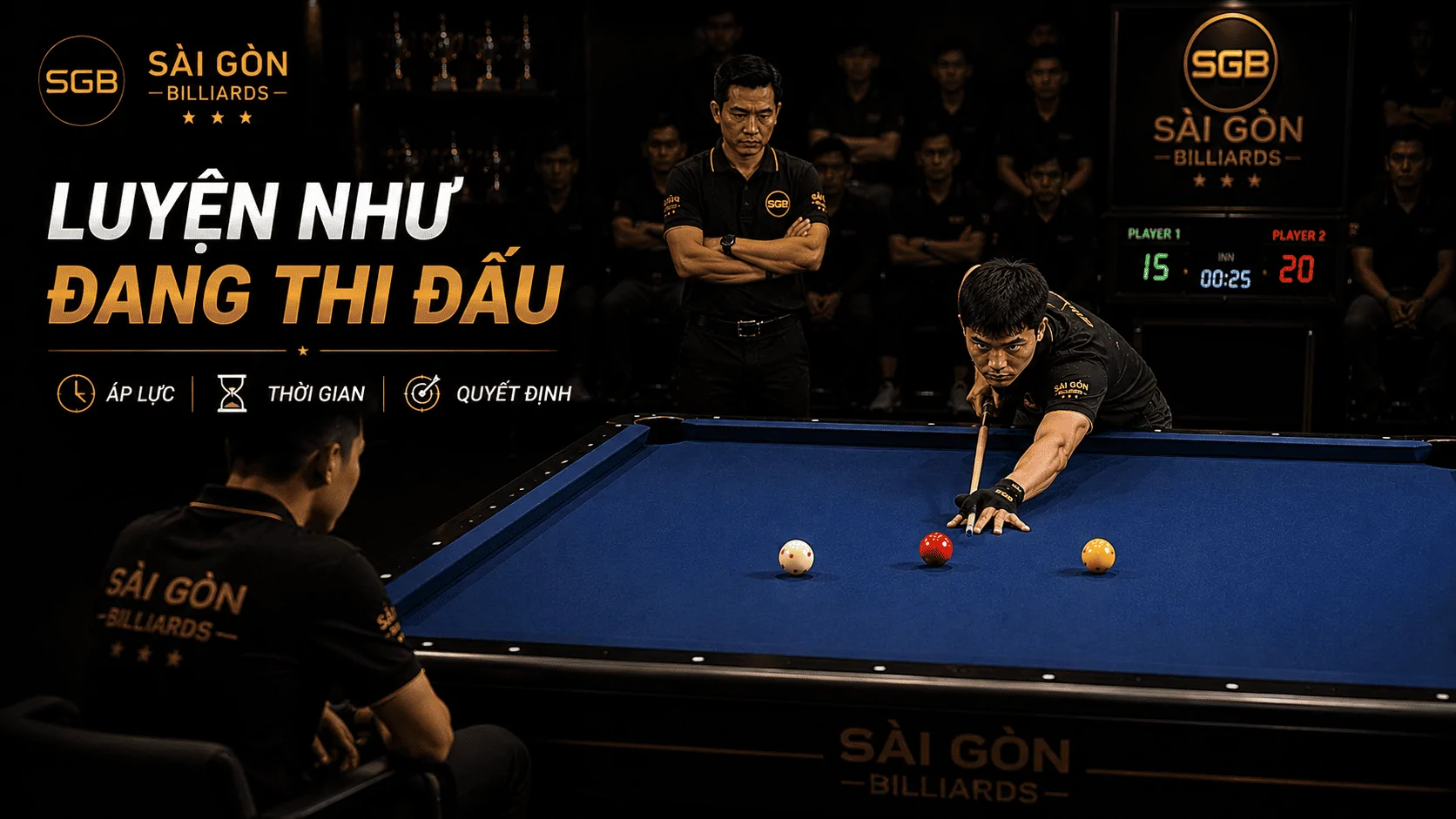 Buổi luyện tập m&ocirc; phỏng thi đấu Bida Libre