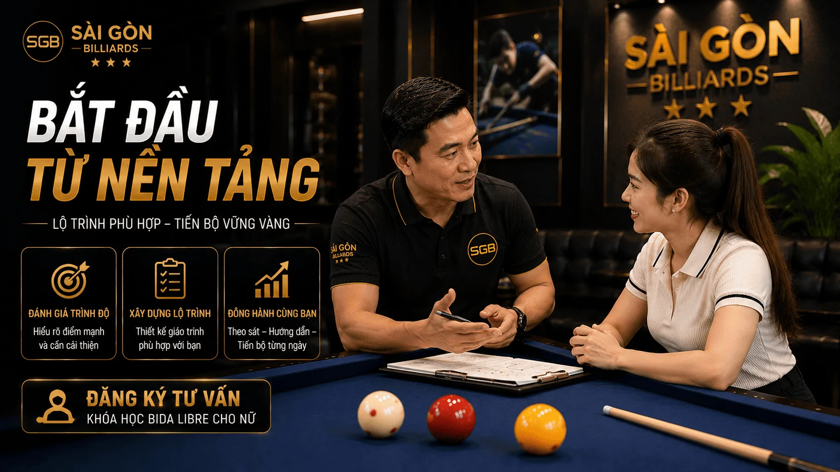 Đăng k&yacute; kh&oacute;a học Bida Libre cho nữ