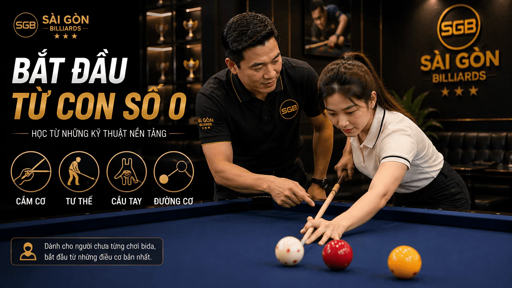 Học Bida Libre từ con số 0 cho nữ