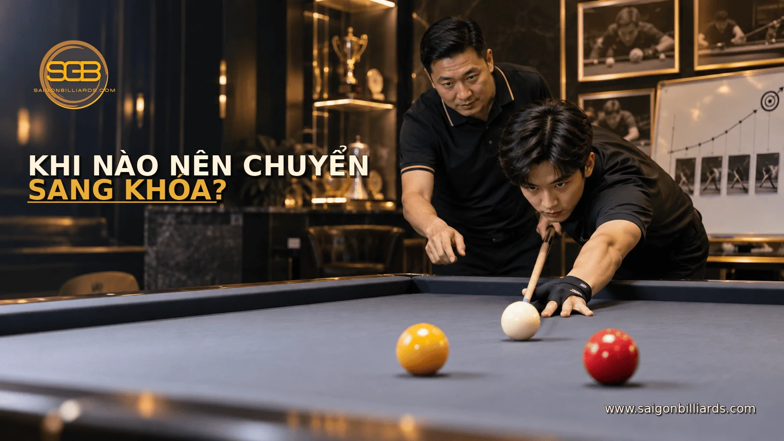học vi&ecirc;n chuyển từ học bida theo buổi sang kh&oacute;a học c&oacute; lộ tr&igrave;nh
