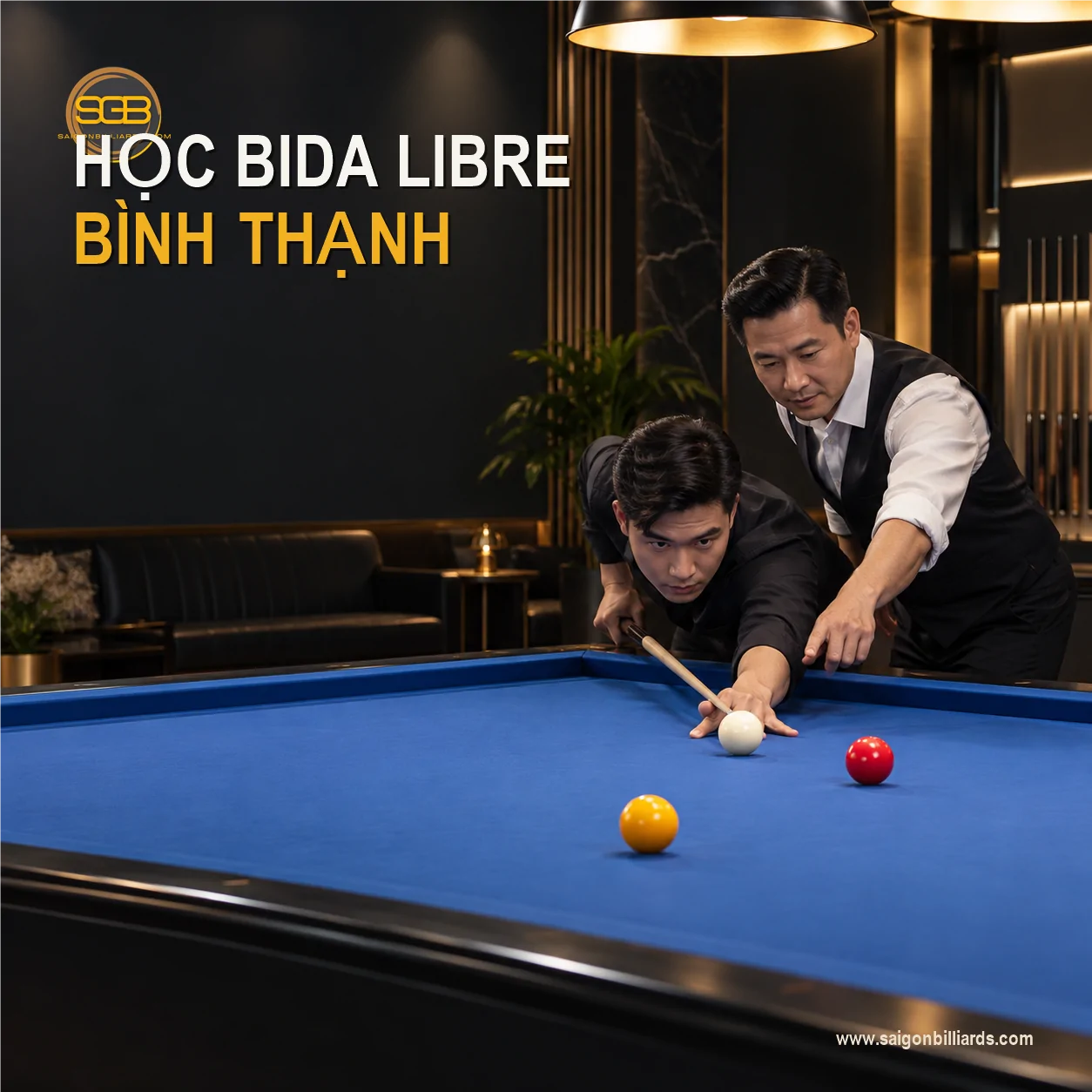 học bida libre B&igrave;nh Thạnh c&ugrave;ng huấn luyện vi&ecirc;n