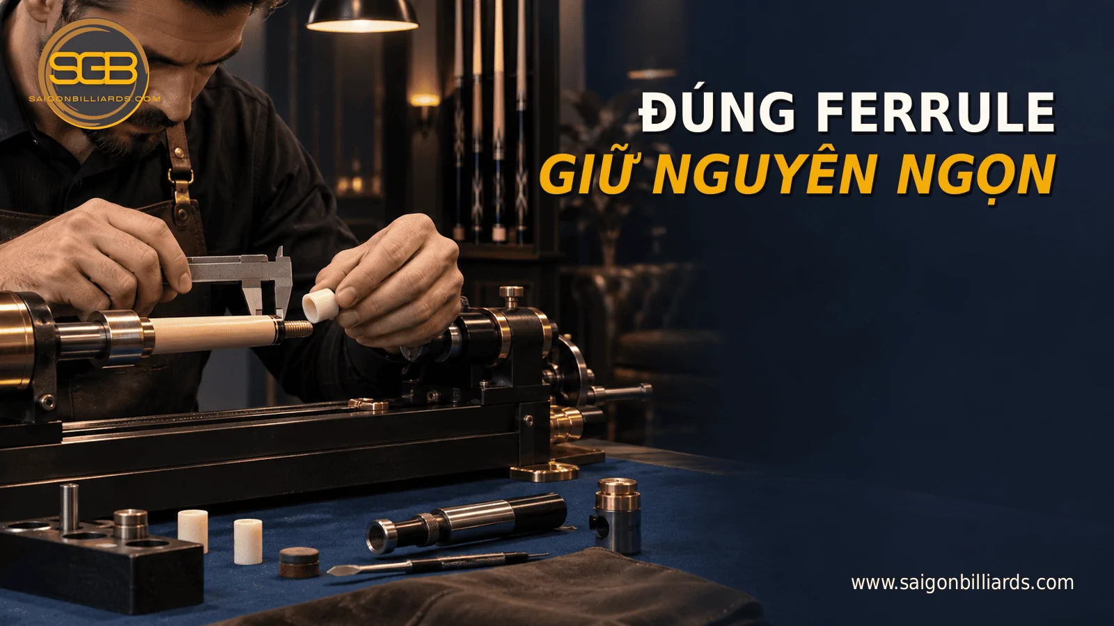 dụng cụ thay ferrule ph&iacute;p cơ bida tr&ecirc;n m&aacute;y tiện mini