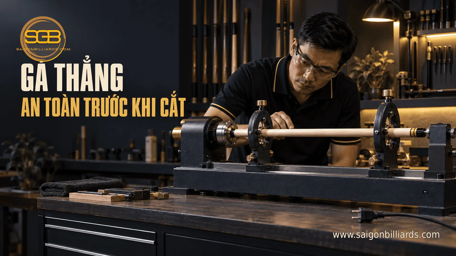 kỹ thuật vi&ecirc;n g&aacute; ngọn cơ thẳng tr&ecirc;n m&aacute;y tiện mini v&agrave; đeo k&iacute;nh bảo hộ