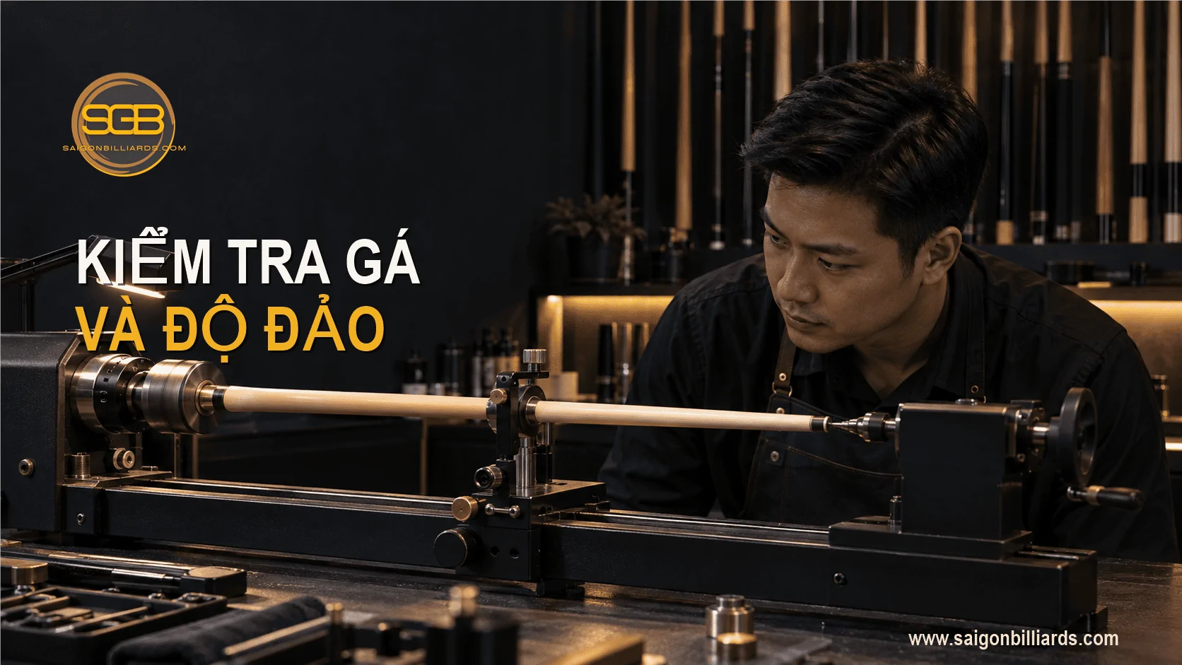 kiểm tra cơ cấu g&aacute; v&agrave; độ ổn định m&aacute;y sửa cơ bida