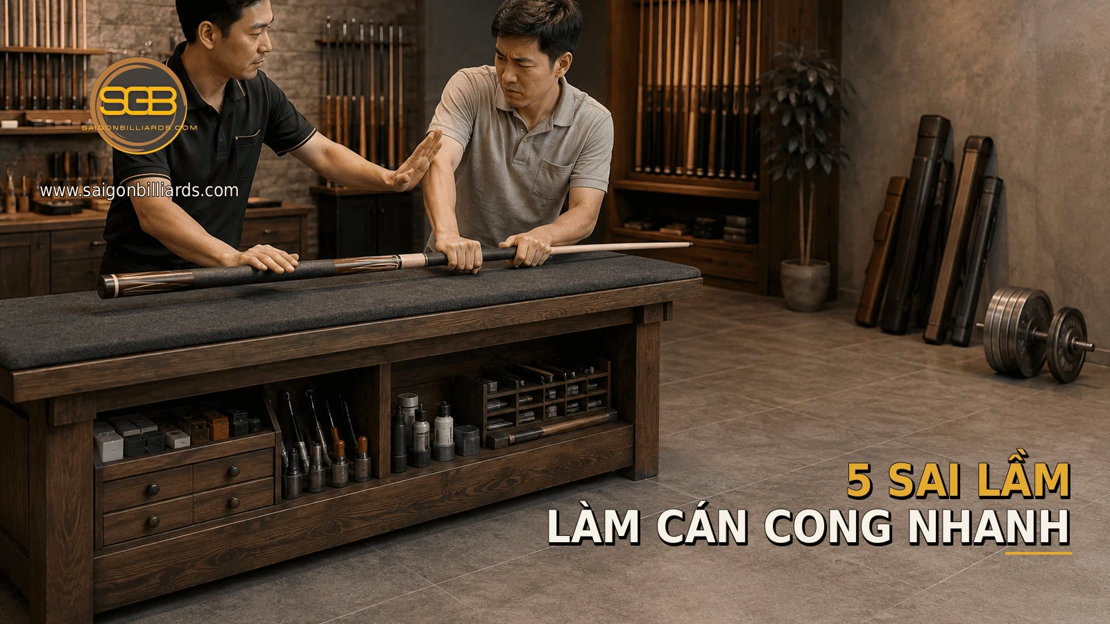 năm sai lầm khiến c&aacute;n cơ bida nhanh bị cong