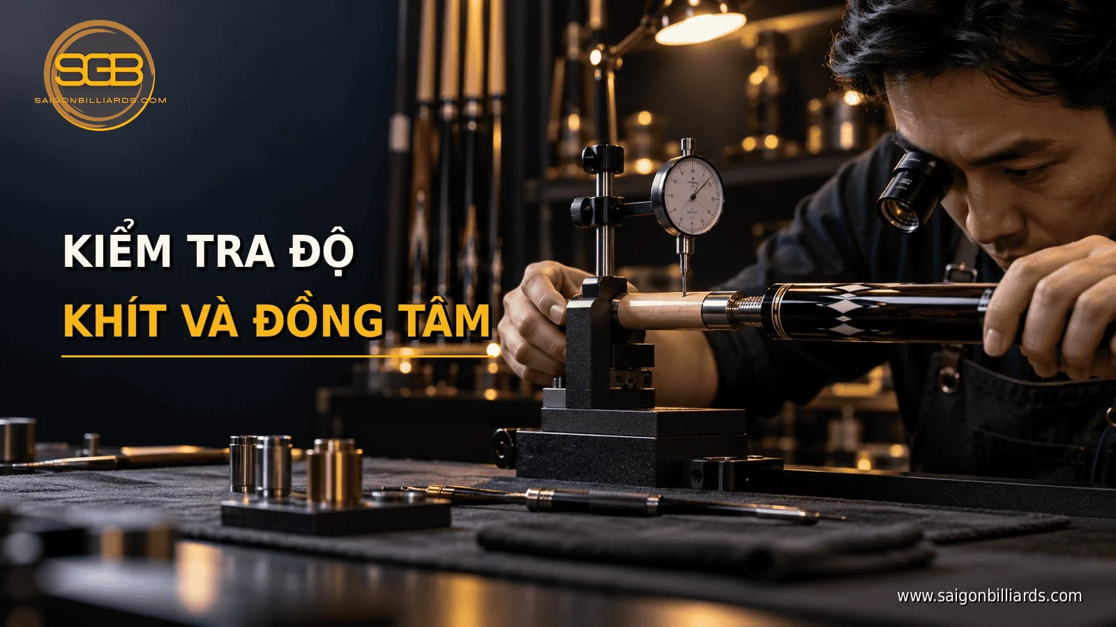 kiểm tra độ kh&iacute;t v&agrave; đồng t&acirc;m của ren cơ bida bị m&ograve;n