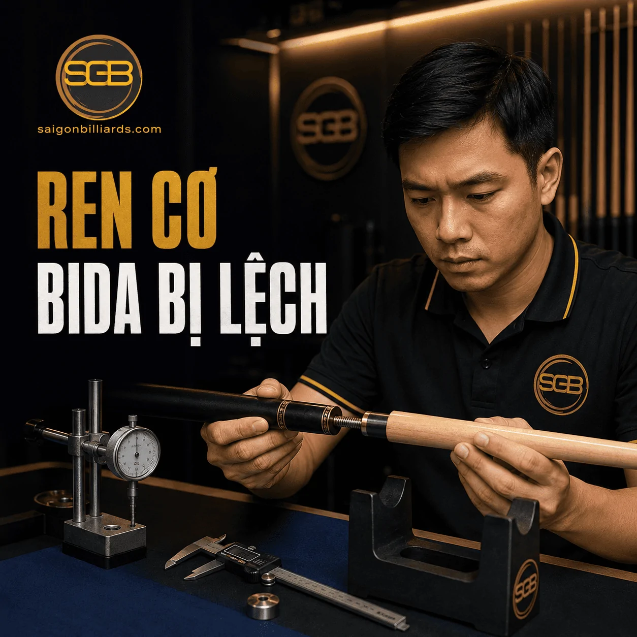 Kỹ thuật vi&ecirc;n kiểm tra ren cơ bida bị lệch