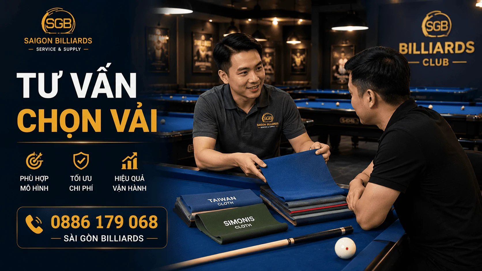 Tư vấn lựa chọn vải b&agrave;n bida cho ph&ograve;ng kinh doanh