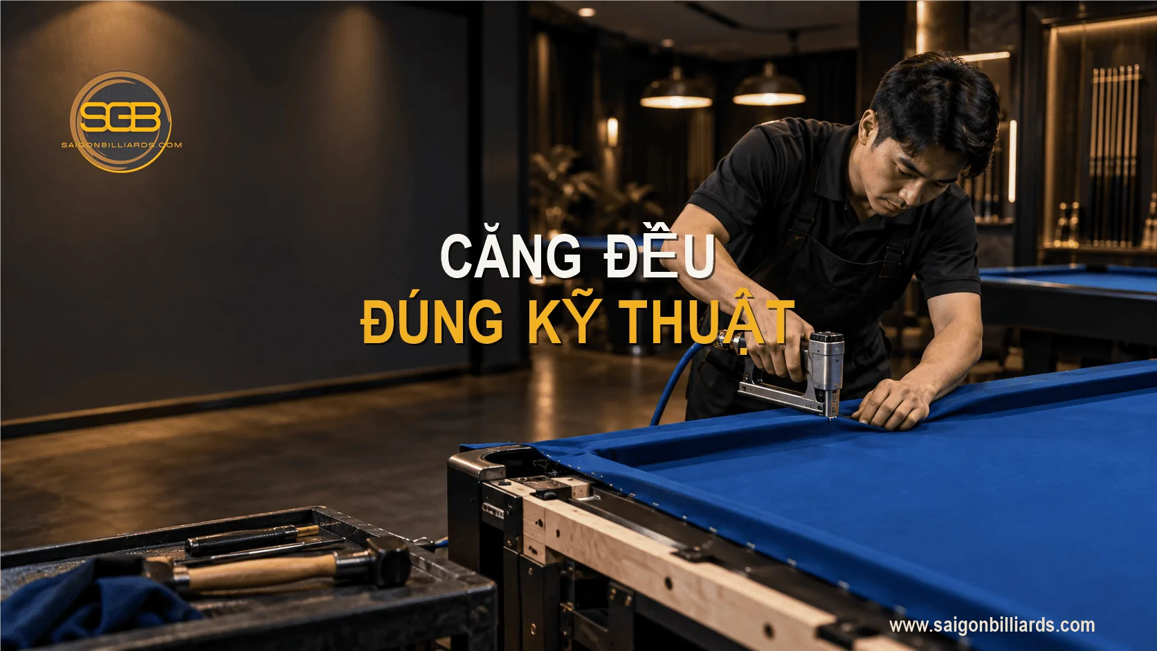 quy tr&igrave;nh thay vải b&agrave;n bida quận 7