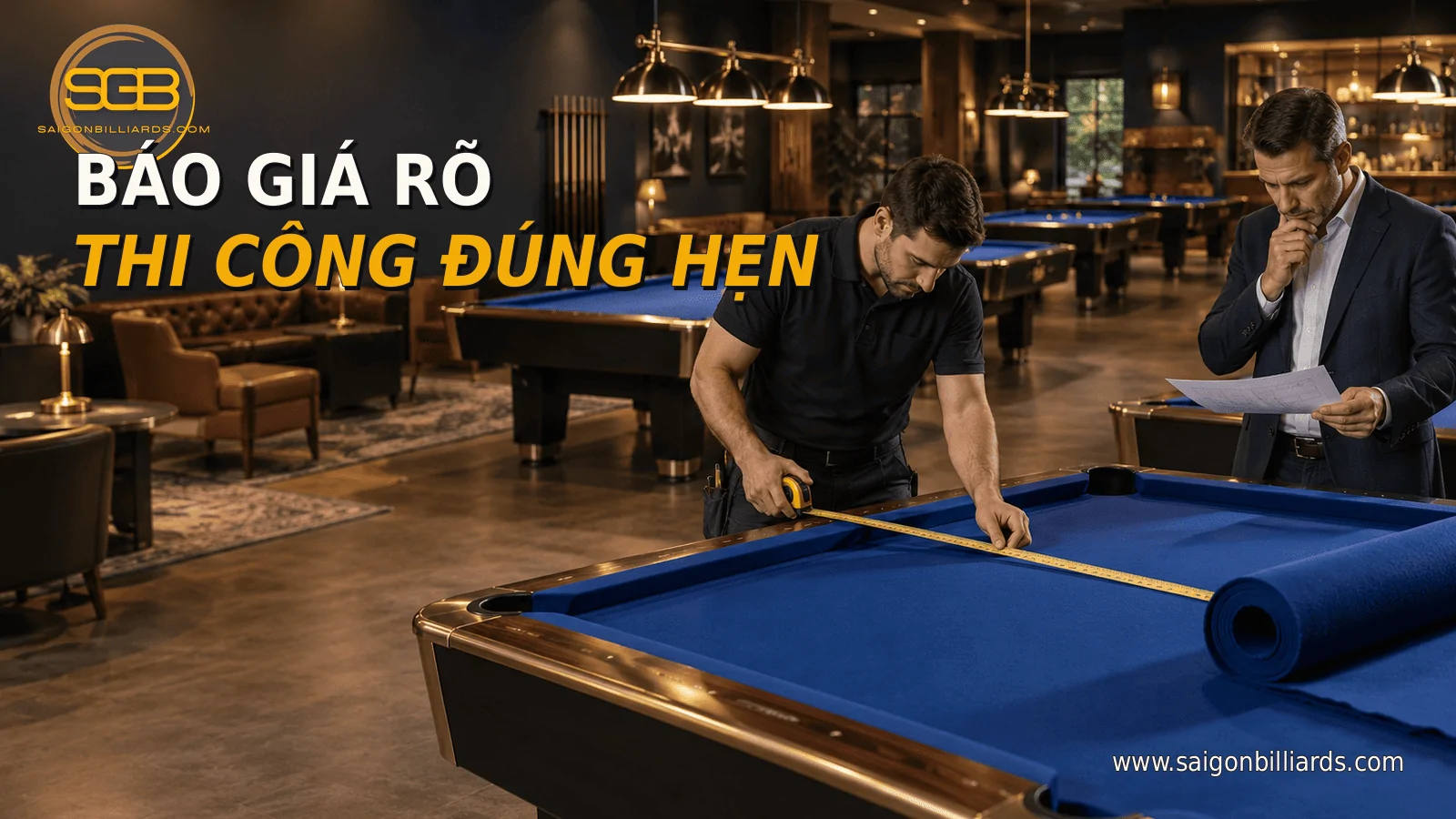 kỹ thuật vi&ecirc;n khảo s&aacute;t chi ph&iacute; v&agrave; thời gian thay vải b&agrave;n bida