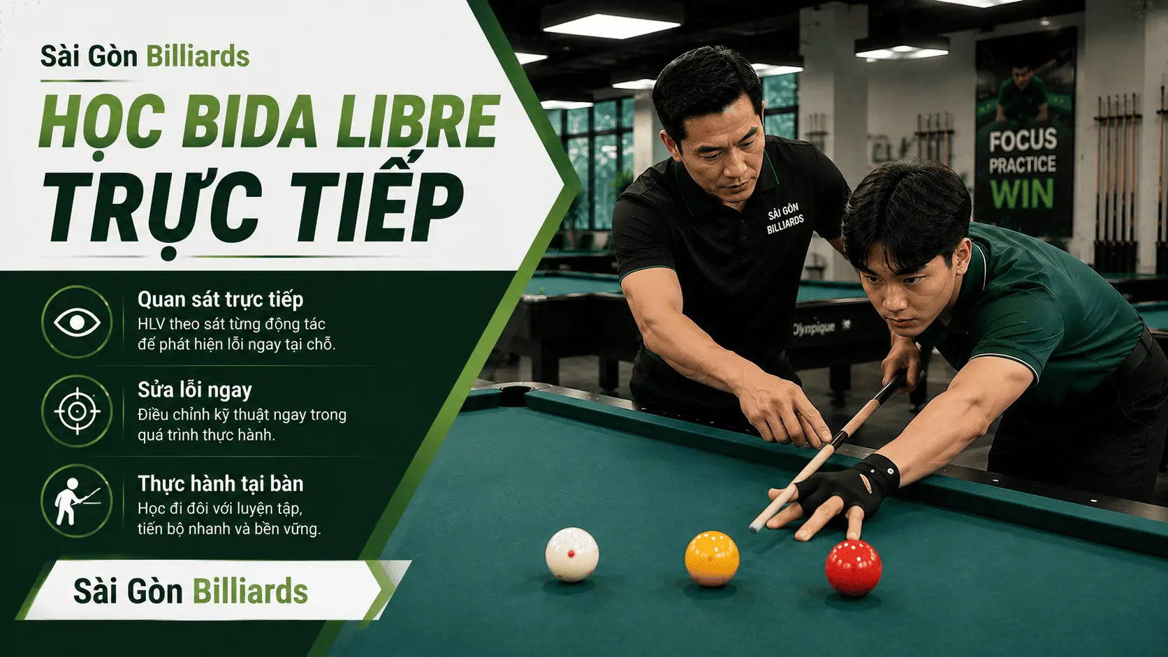 HLV hướng dẫn học Bida Libre trực tiếp