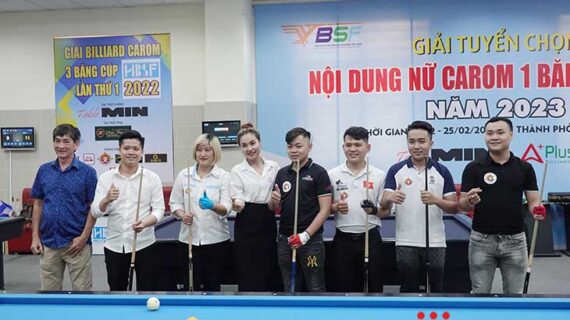 Công ty Hoàng Dũng hỗ trợ cho 6 cơ thủ billiards nữ và trẻ TPHCM dự Giải carom Châu Á
